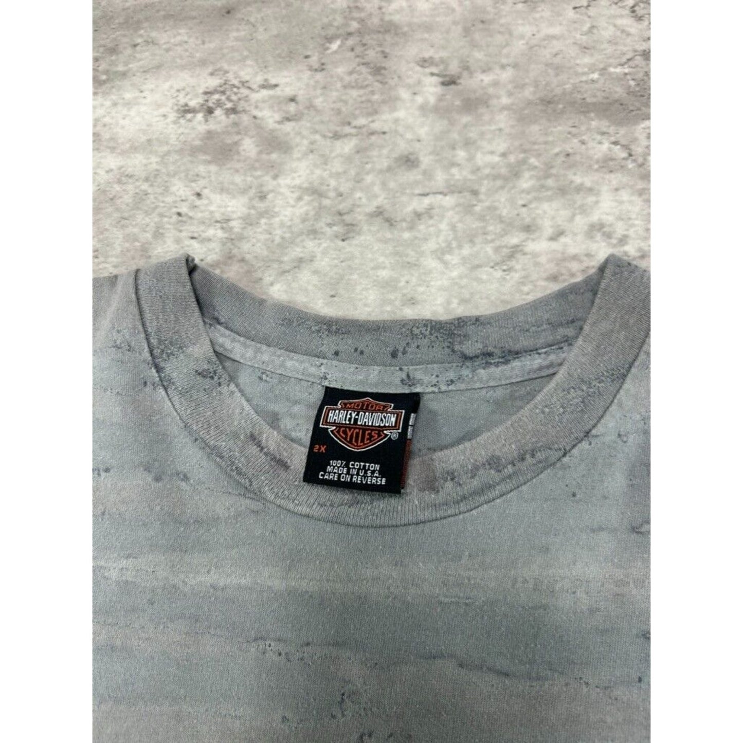 Vintage 90s Harley Davidson Motorcycles Gradient Tye Dye T-Shirt Size XXL