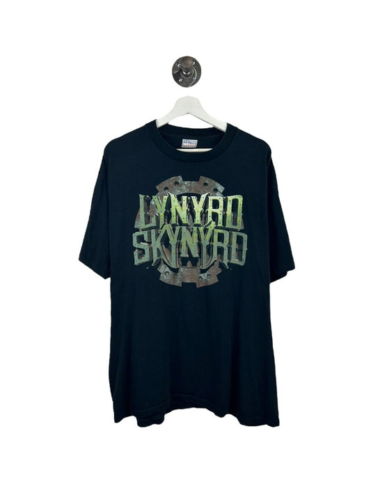 Vintage 2000s Lynyrd Skynyrd Rock Music Band Tour Graphic T-Shirt Size XL Black