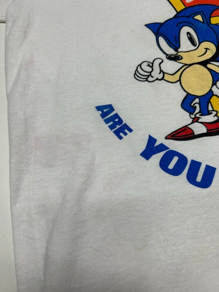 Vintage 1992 Sonic The Hedgehog 2 Video Game Promo Graphic T-Shirt Size Small