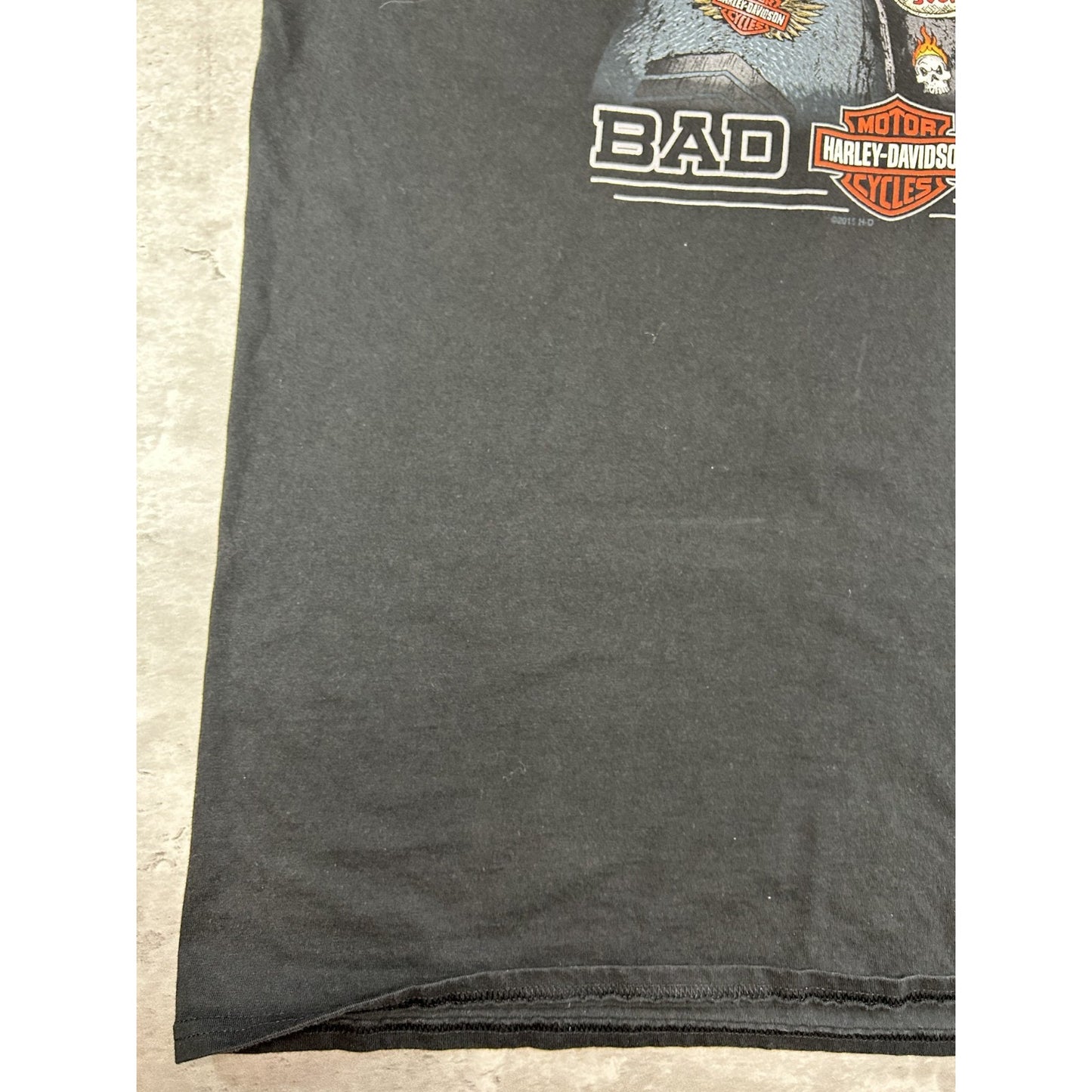 Harley Davidson Motorcycles Bad Dog Cartoon Graphic T-Shirt Size 2XL Black