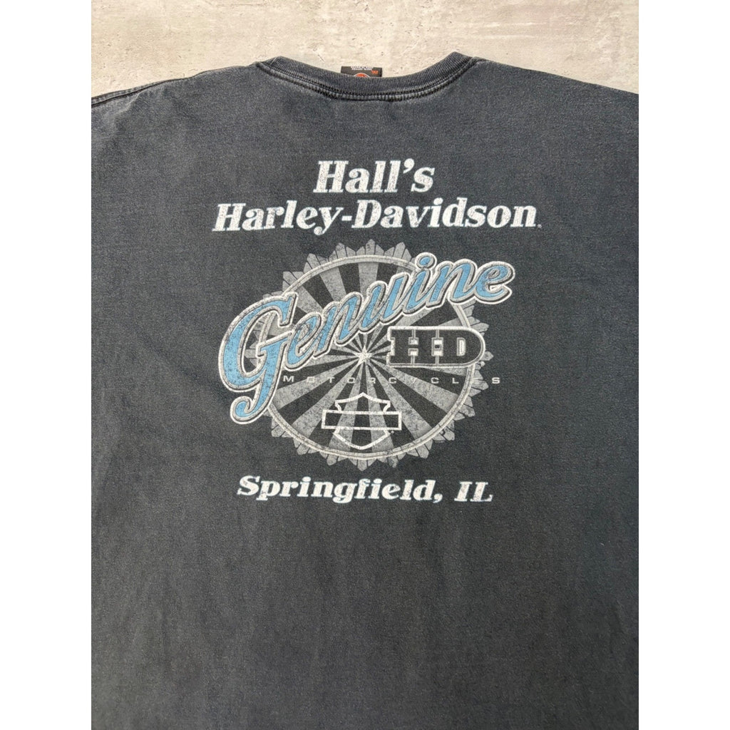 Vintage Harley Davidson Genuine HD Graphic Spellout T-Shirt Size 2XL