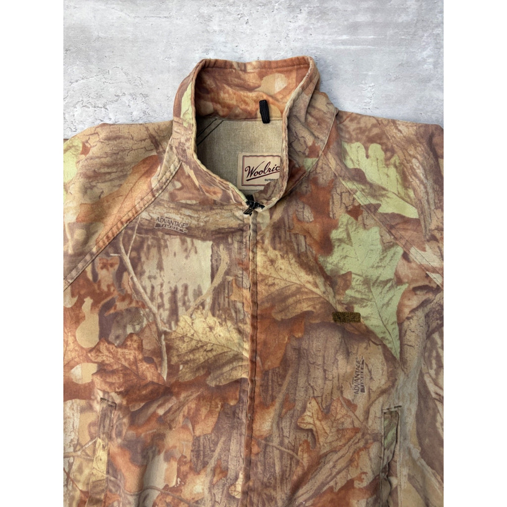 Vintage Woolrich Advantage Timber Camo Full Zip Bomber Jacket Size Medium