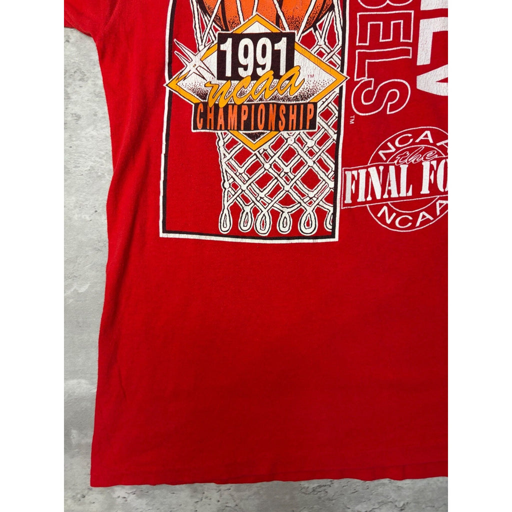 Vintage 1991 UNLV Running Rebels NCAA Final Four Basketball T-Shirt Size Medium