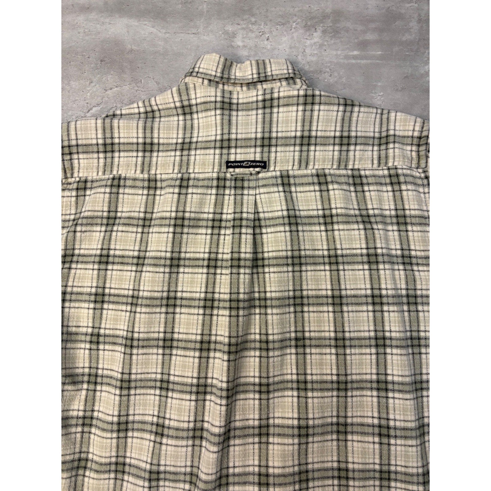 VTG Point Zero Single Pocket Plaid Reworked Cropped Button Up Shirt Size Large