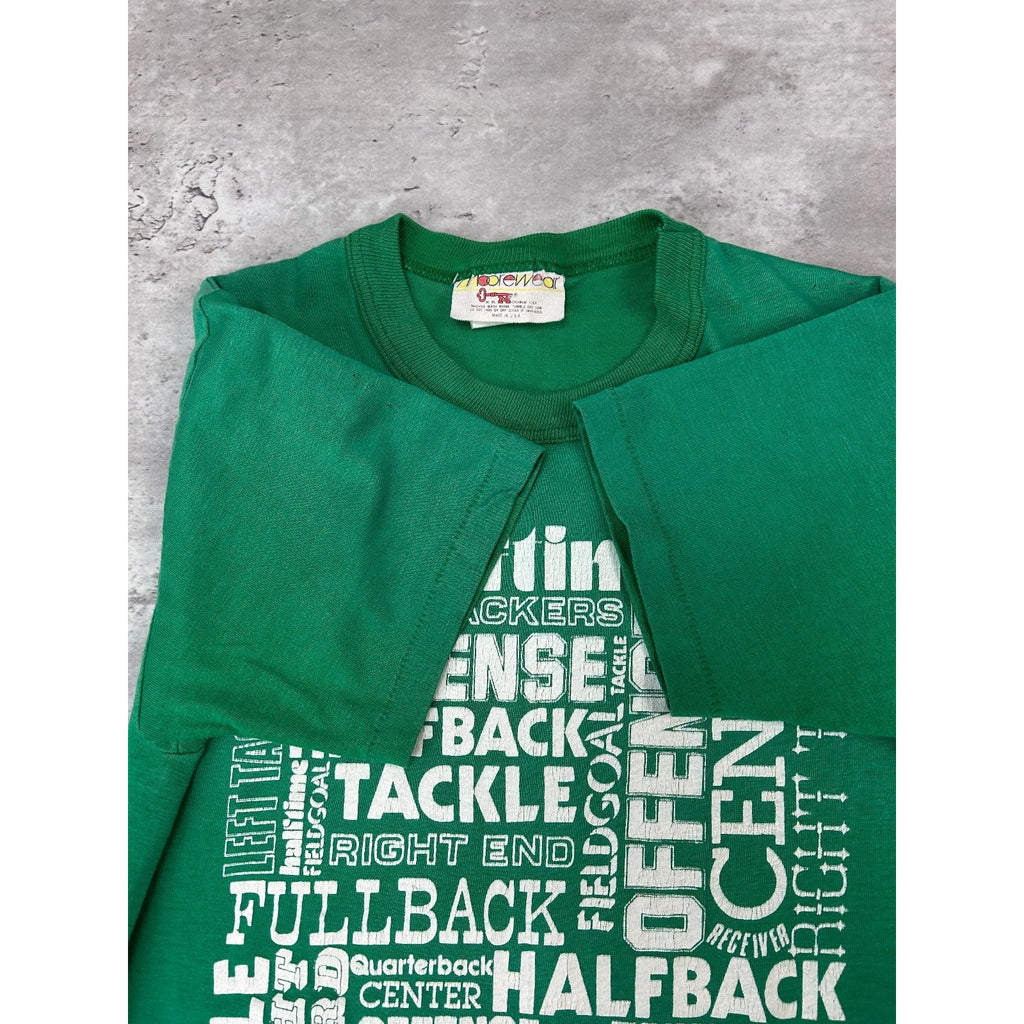 Vintage 80s Green Bay Packers NFL Football Spellout Graphic T-Shirt Size Medium