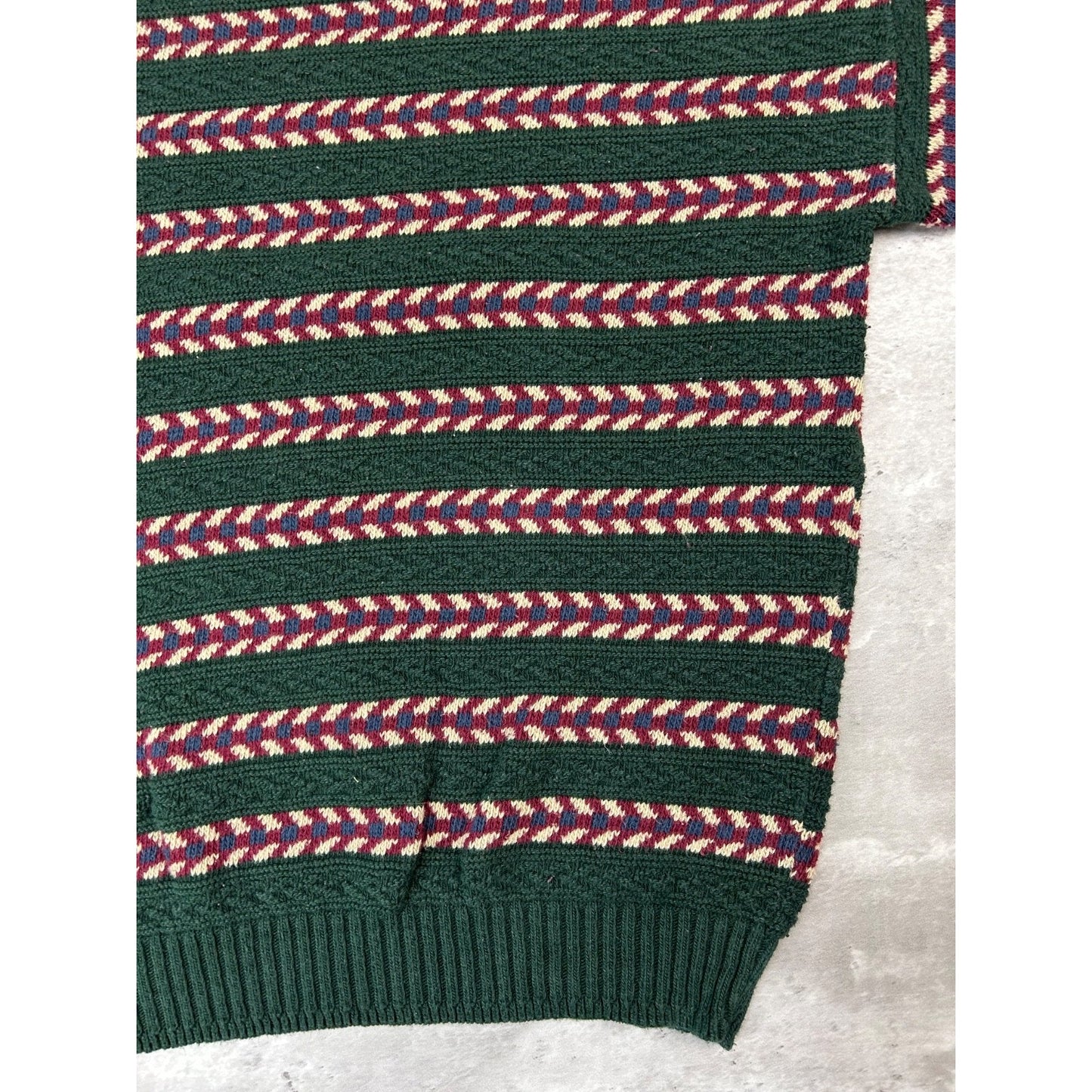 Vintage 90s Trader Bay Abstract Striped Pullover Knit Sweater Size Large
