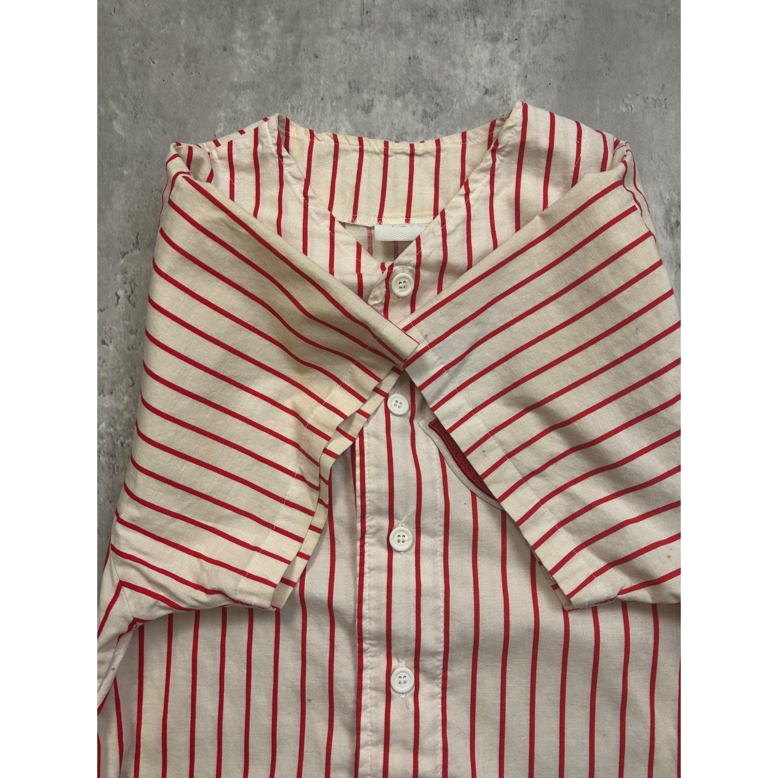 Vintage 90s Cincinnati Reds MLB Pinstripe Stitched Baseball Jersey Size Small
