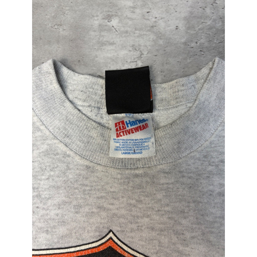 Vintage 1990 Harley Davidson Ribbon Graphic Spellout Sweatshirt Size Large