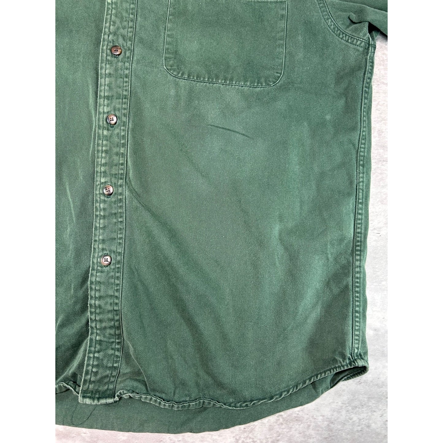 Vintage 90s Gap Single Pocket Long Sleeve Button Up Shirt Size XL Green