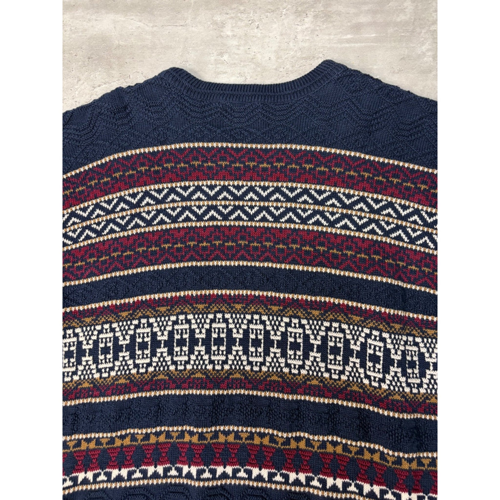 Vintage 90s Jantzen Abstract Pattern Textured Knit Sweater Size Large