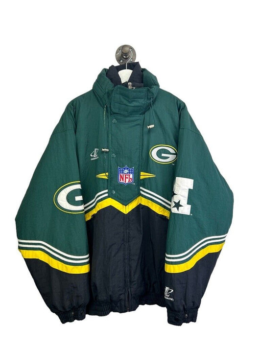 Vintage 90s Green Bay Packers NFL Embroidered Insulated Jacket Size XL Green