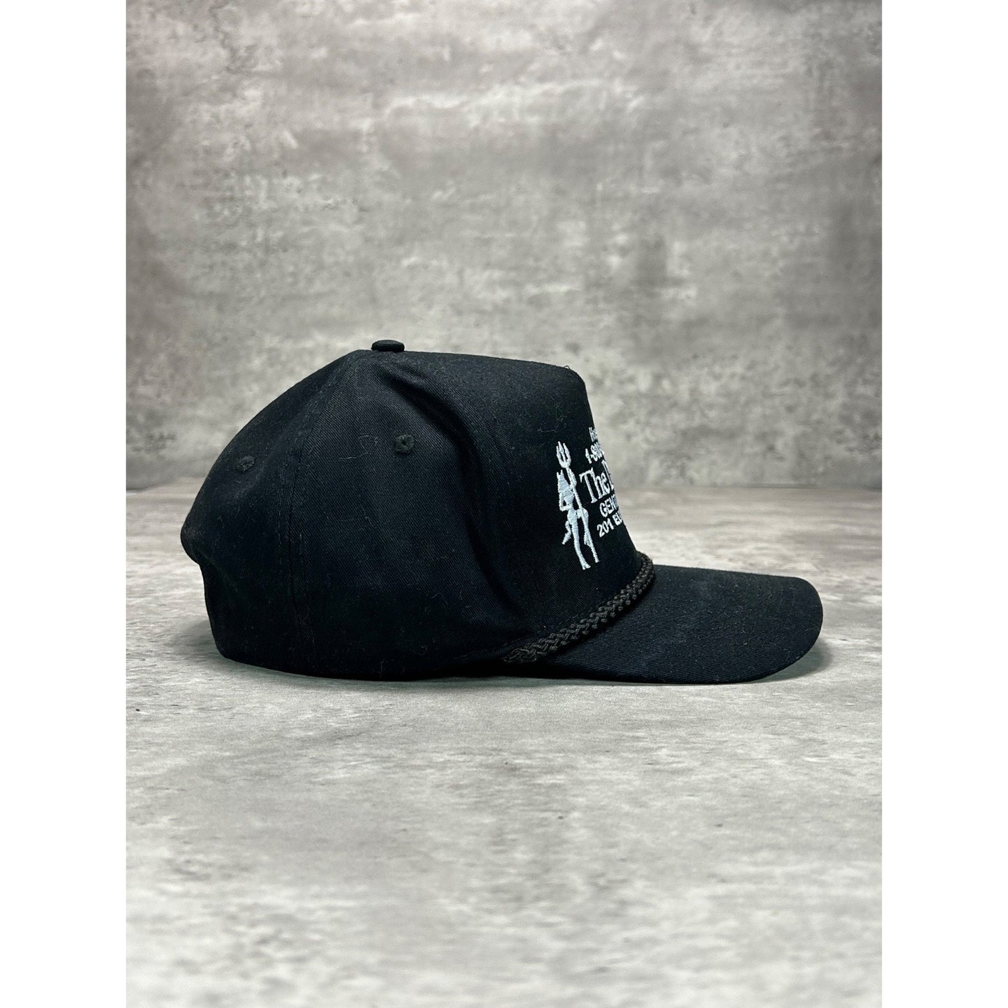 The Devils Den House Of Sin Embroidered Spellout Trucker Snapback Hat OSFA