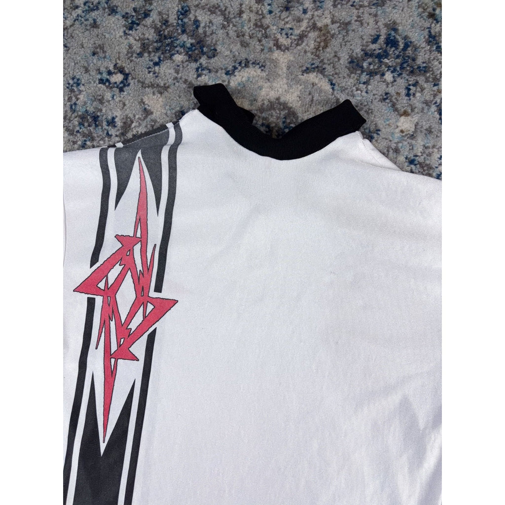 Vintage 90s Metallica Metal Band Spellout Collared Soccer Jersey Size XL