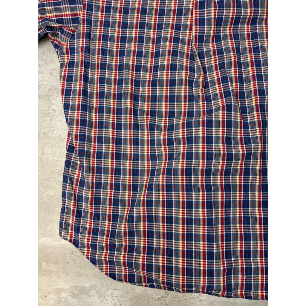 Vintage Polo Ralph Lauren Plaid Print Embroidered Pony Button Up Shirt Sz Large