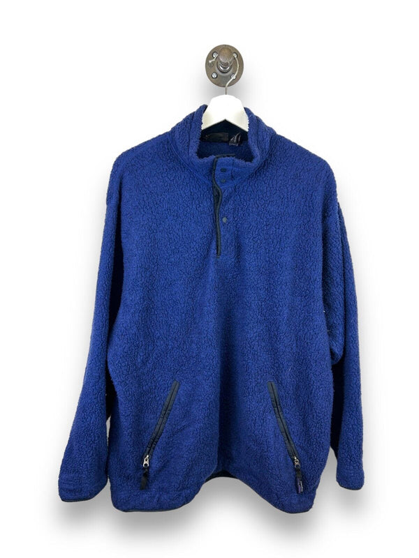 Vintage 90s Patagonia Deep Pile Synchilla Snap T Fleece Sweatshirt Size Large