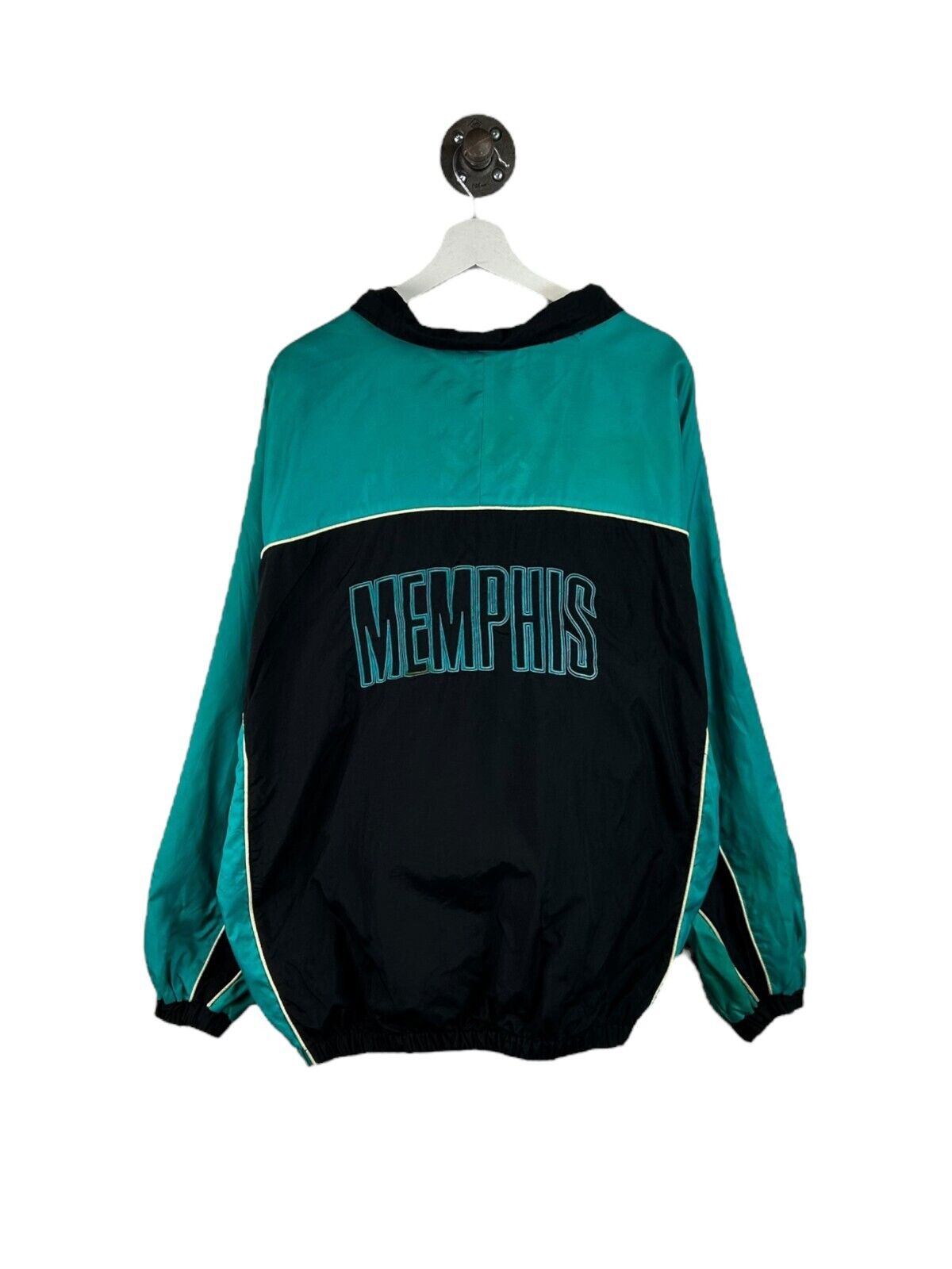 Memphis Grizzlies NBA Embroidered Spellout Full Zip Collared Jacket Size XL