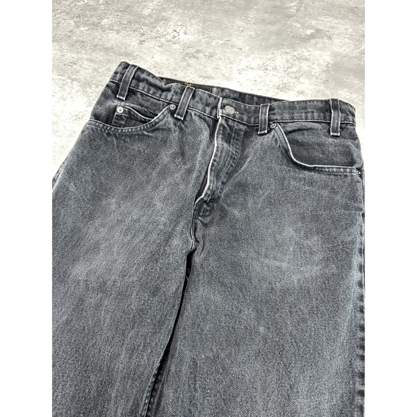 Vintage 80s/90s Levis 550 Orange Tab Tapered Leg Black Denim Pants Size 30W