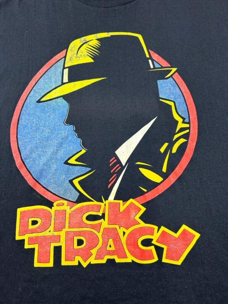 Vintage 90s Dick Tracy TV Show Promo Graphic T-Shirt Size XL