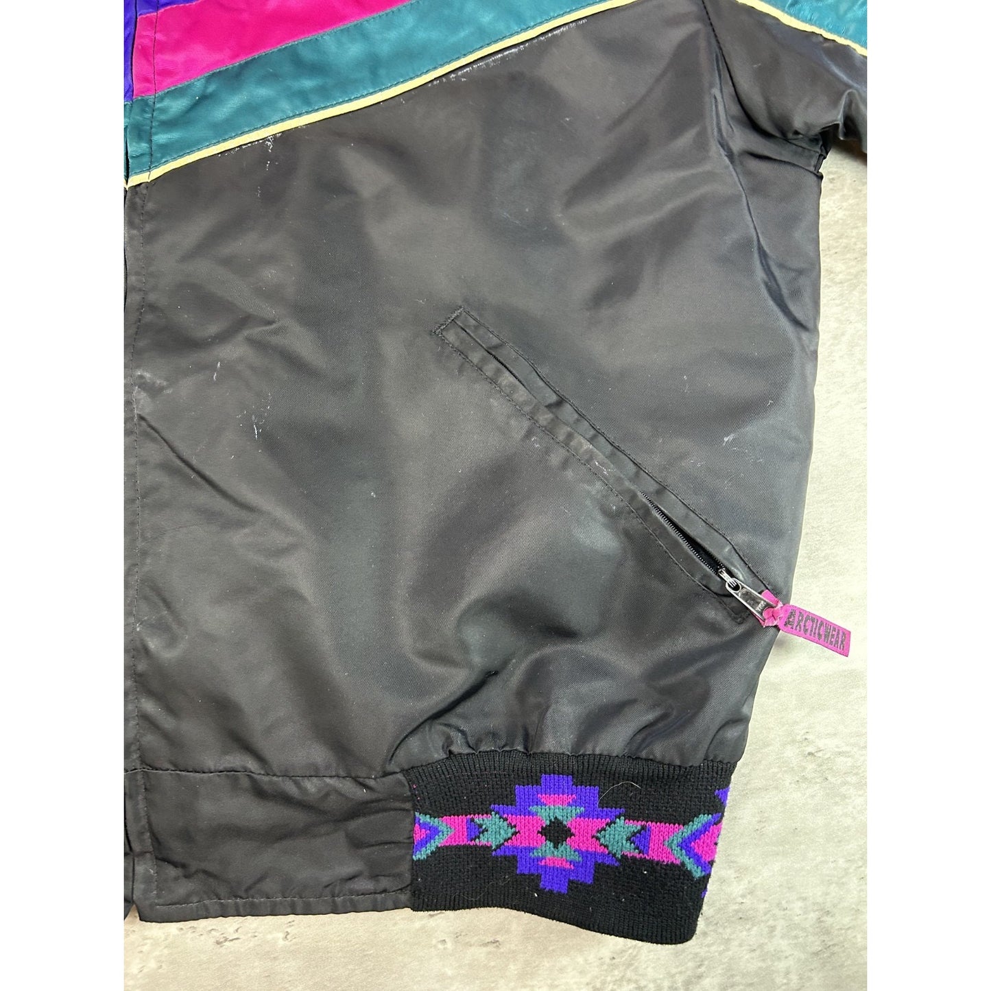 Vintage 90s Arctic Cat Embroidered Nylon Full Zip Bomber Jacket Size Large