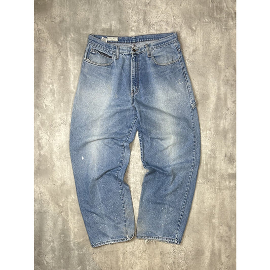 Vintage 90s Guess Jeans Light Wash Workwear Carpenter Pants Size 36 Blue