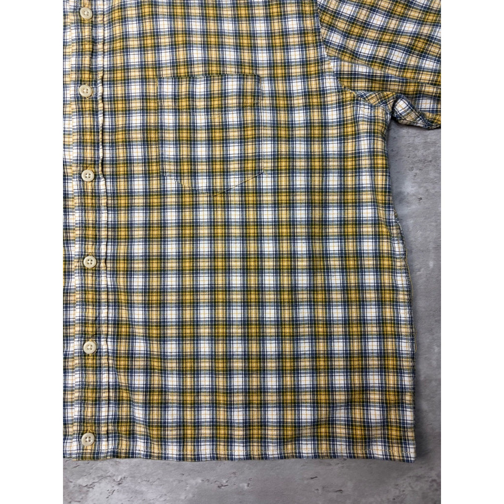 Vintage Sonoma Jean Company Plaid Single Pocket Cropped Button Up Shirt Size XL