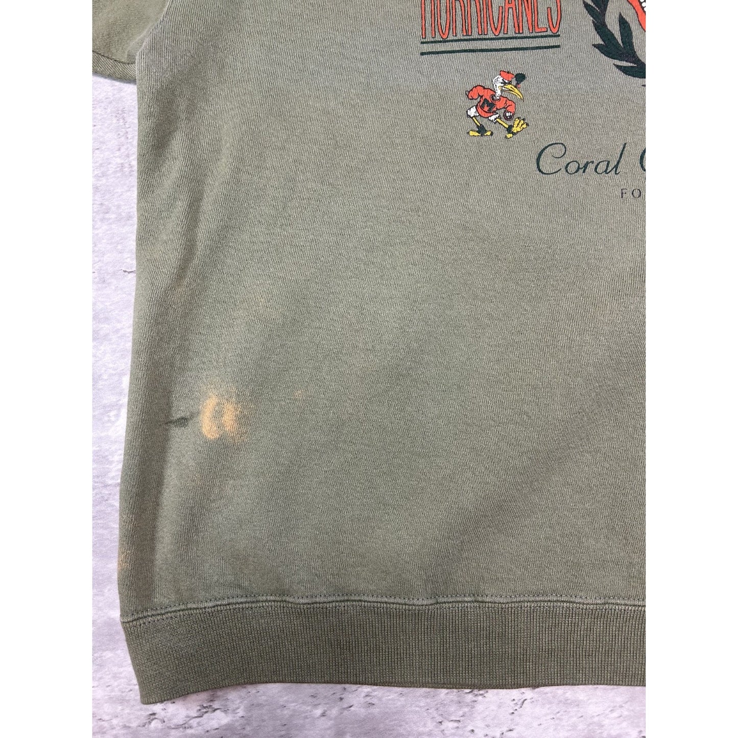 Vintage 90s Miami Hurricanes NCAA Spellout Graphic Collegiate Sweatshirt Large