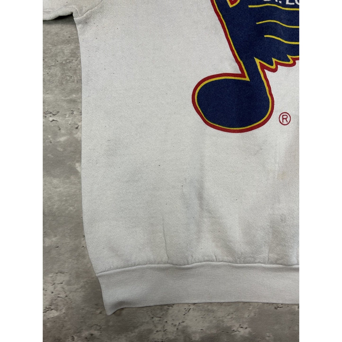 Vintage 80s/90s St Louis Blues NHL Spellout Logo Graphic Sweatshirt Size Large