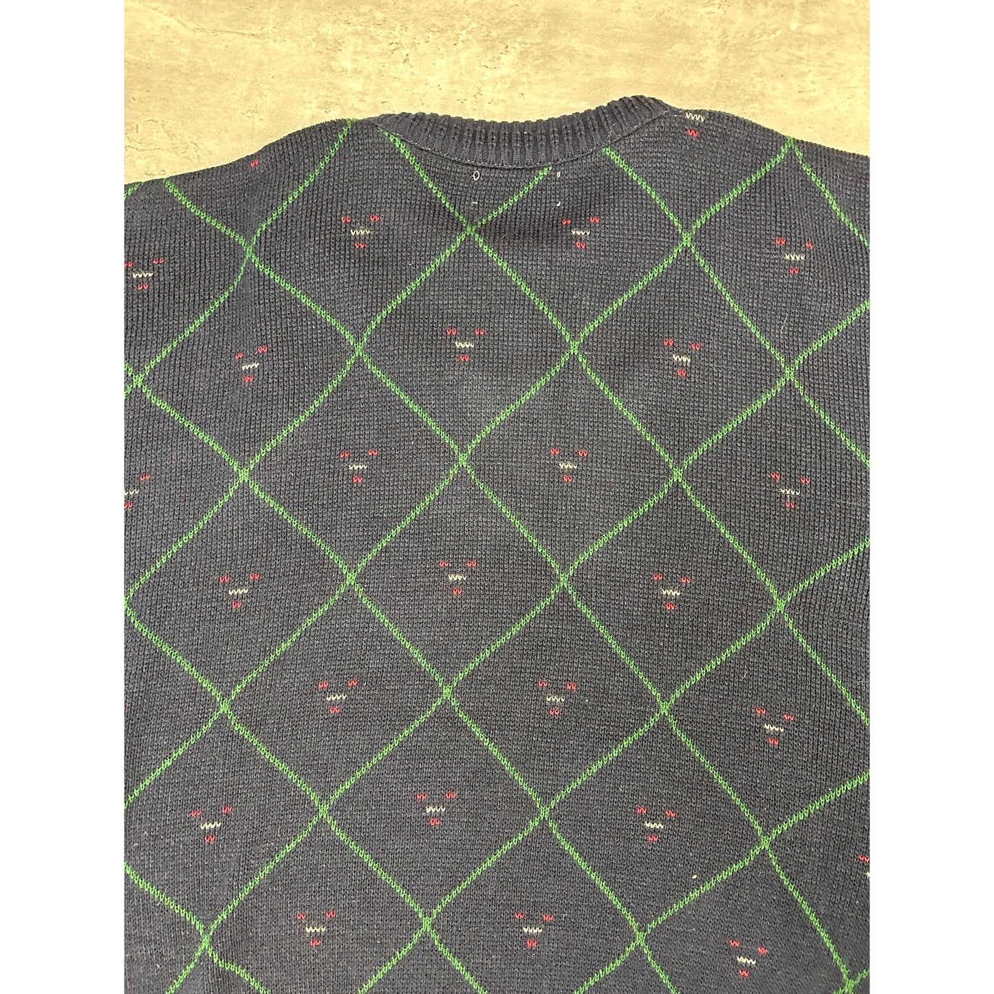 Vintage 90s Sutter & Grant Diamond Print Pullover Knit Sweater Size XL