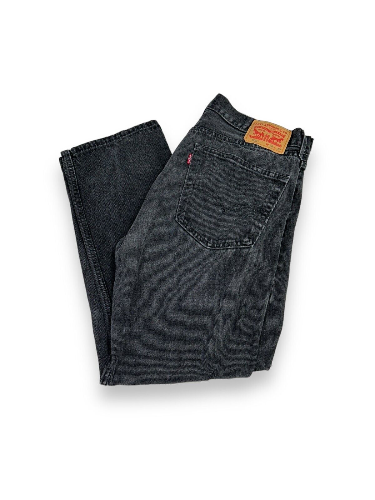 Levis 505 Red Tab Black Denim Pants Size 35