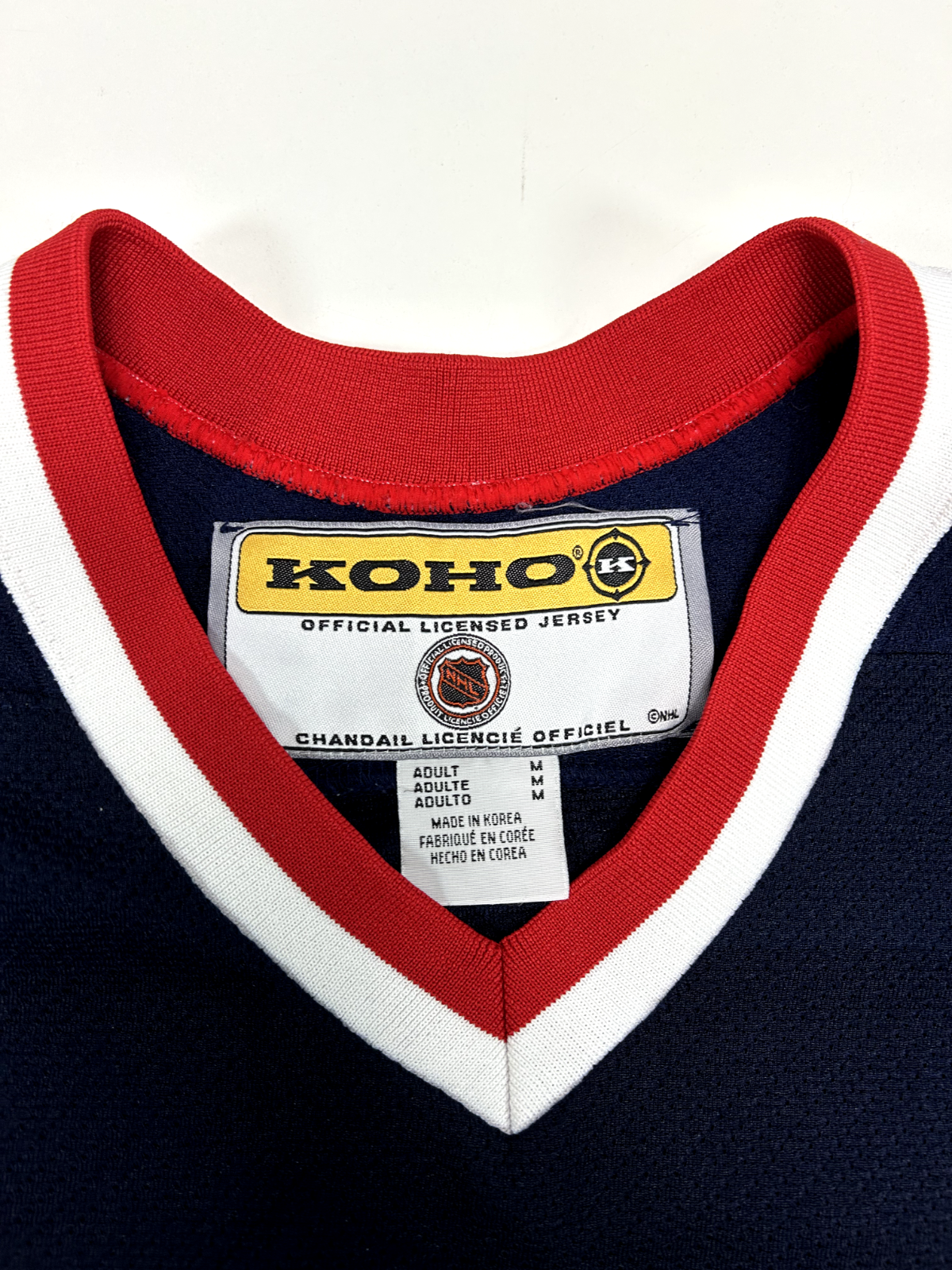 Vintage 90s Columbus Blue Jacket NHL Stitched KOHO Hockey Jersey Size Medium