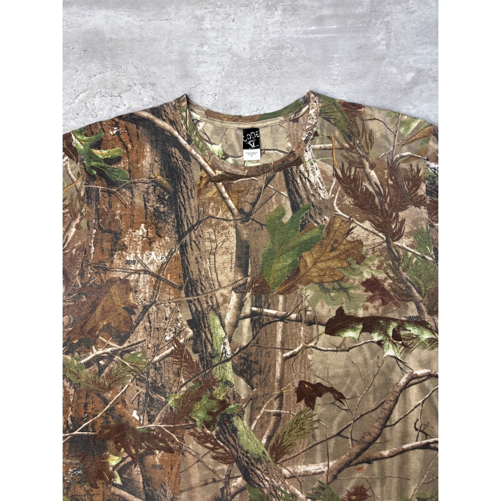 Vintage Code V Apg Tree Camo Hunting T-Shirt Size XL