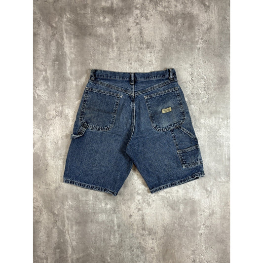 Vintage Wrangler Jeans Workwear Dark Wash Denim Carpenter Shorts Size 30 Blue