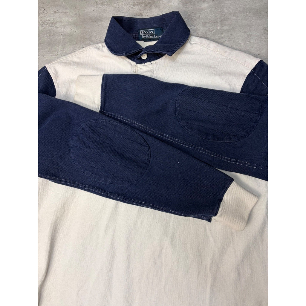 Vintage Polo Ralph Lauren NYC Embroidered Crest Graphic Button Up Shirt Sz Small