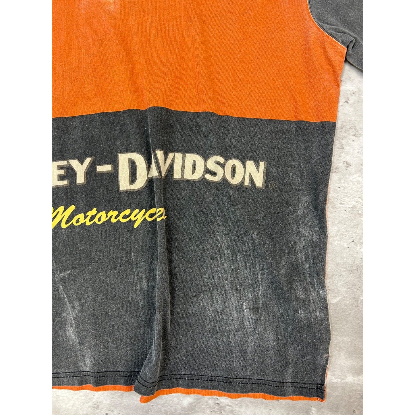 Harley Davidson All Over Print 1/4 Zip Collared Shirt Size XL