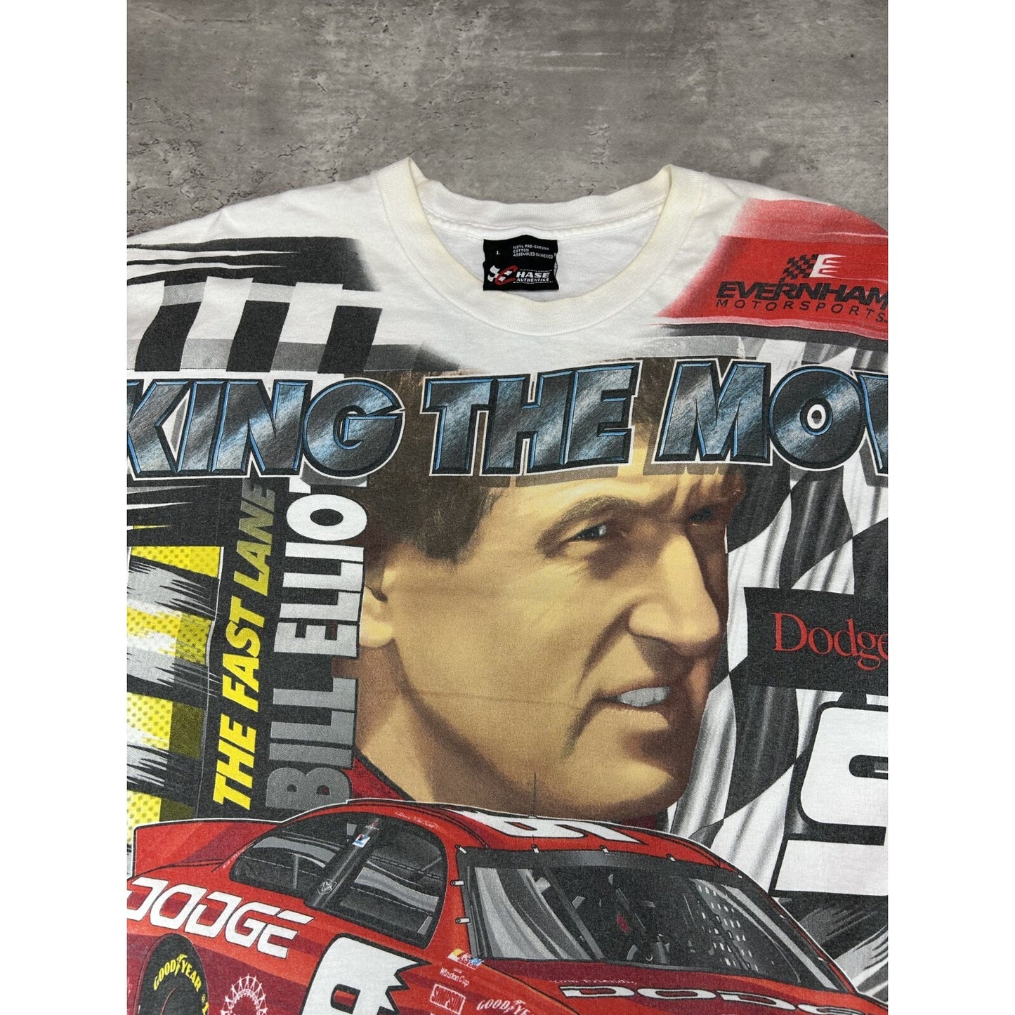 Vintage 2001 Bill Elliot #9 Nascar Making The Move AOP Race T-Shirt Size Large