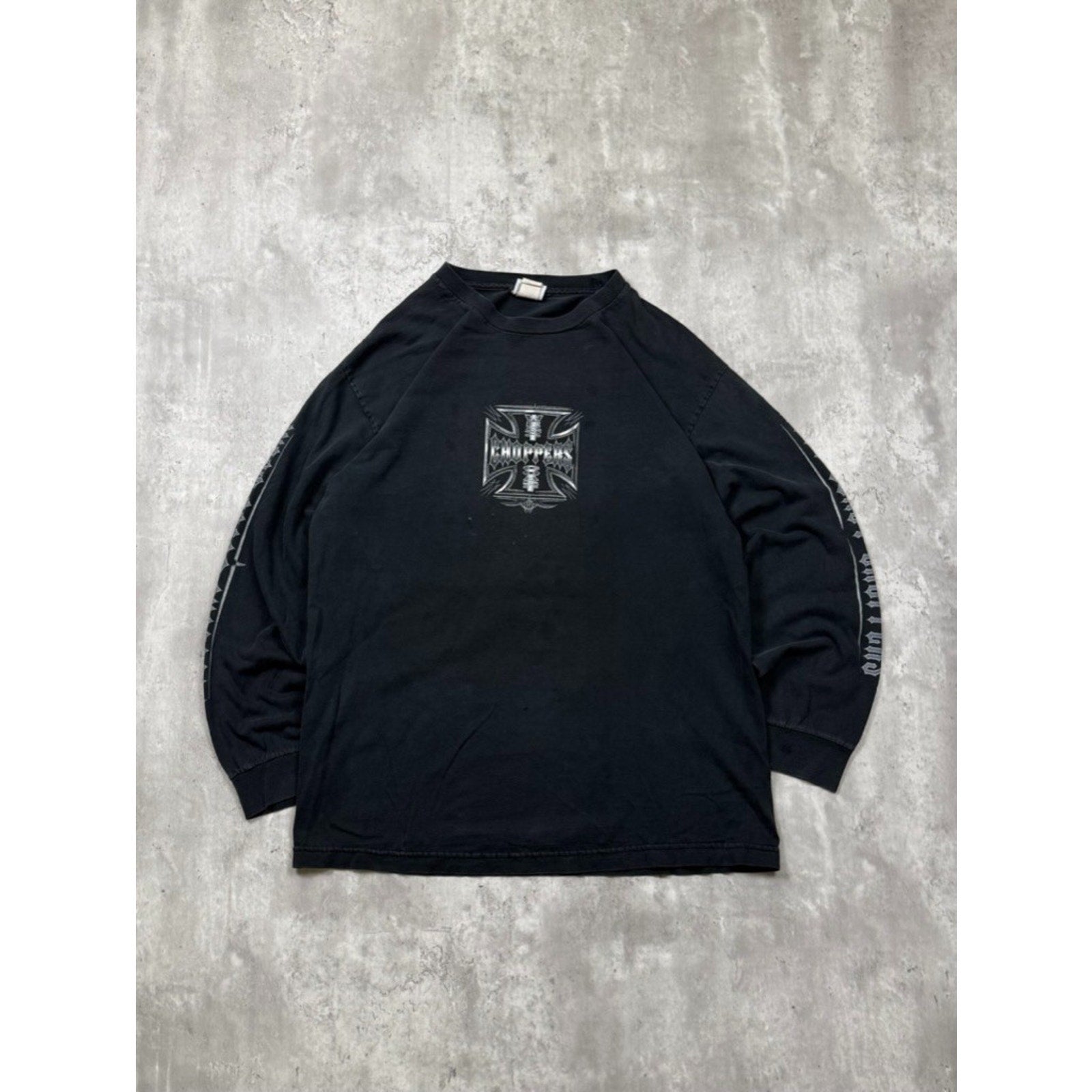Vintage Y2K West Coast Choppers Sleeve Spellout Long Sleeve T-Shirt Size Large