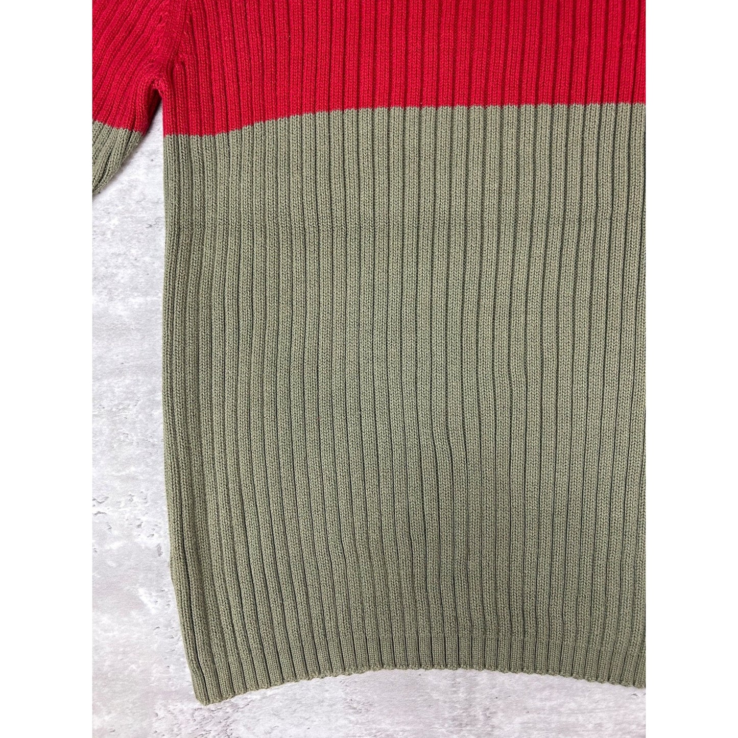 Vintage Structure Two Toned Striped Pullover Knit Sweater Size XL