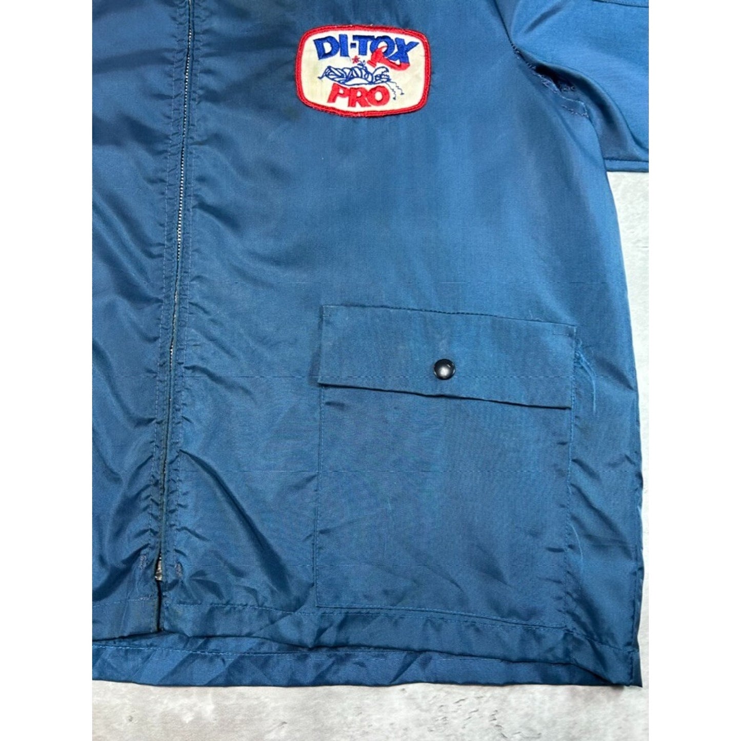Vintage 1980s Di Tox Pro Racing Windbreaker Jacket Size XL Blue