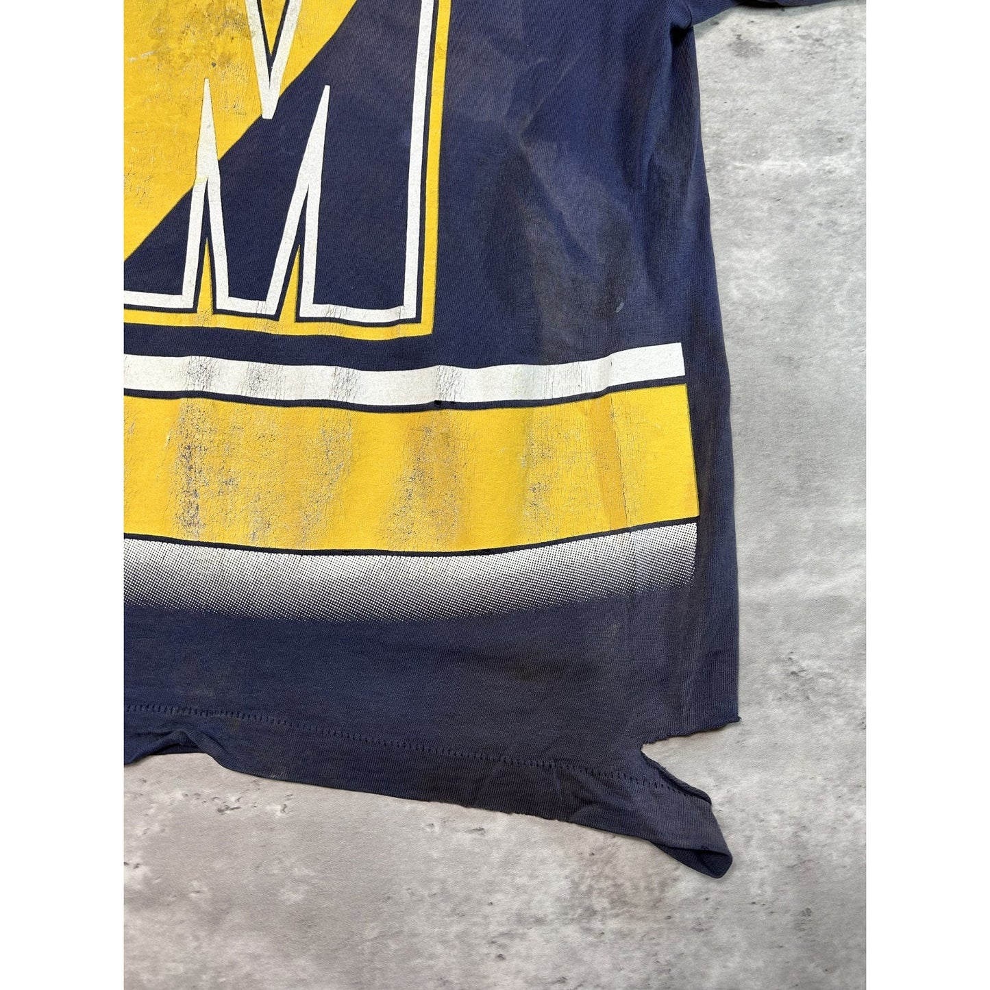 Vintage 90s Michigan Wolverines NCAA Jersey Style All Over Print T-Shirt Medium