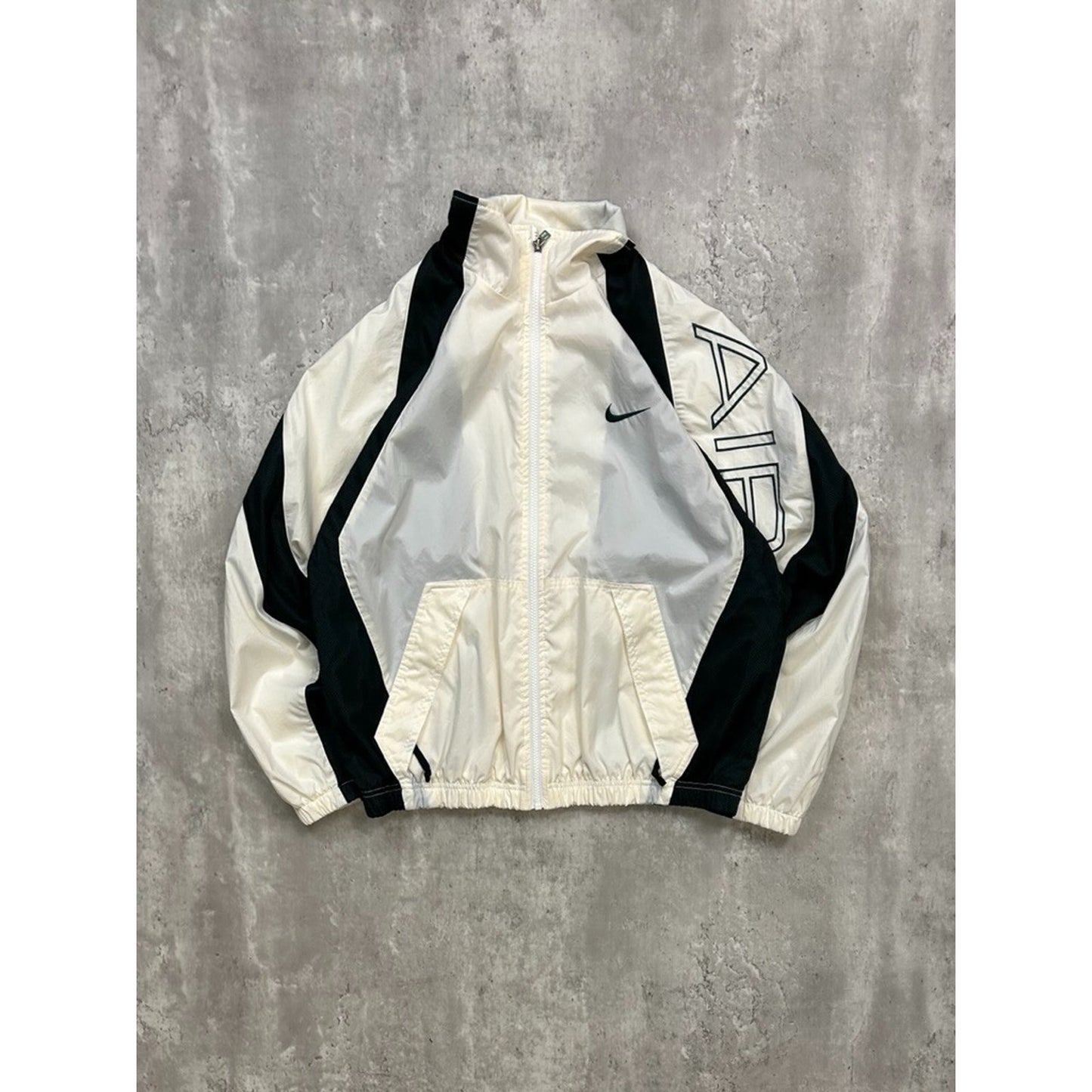 Vintage 90s Nike Embroidered Swoosh Air Full Zip Windbreaker Jacket Size Medium