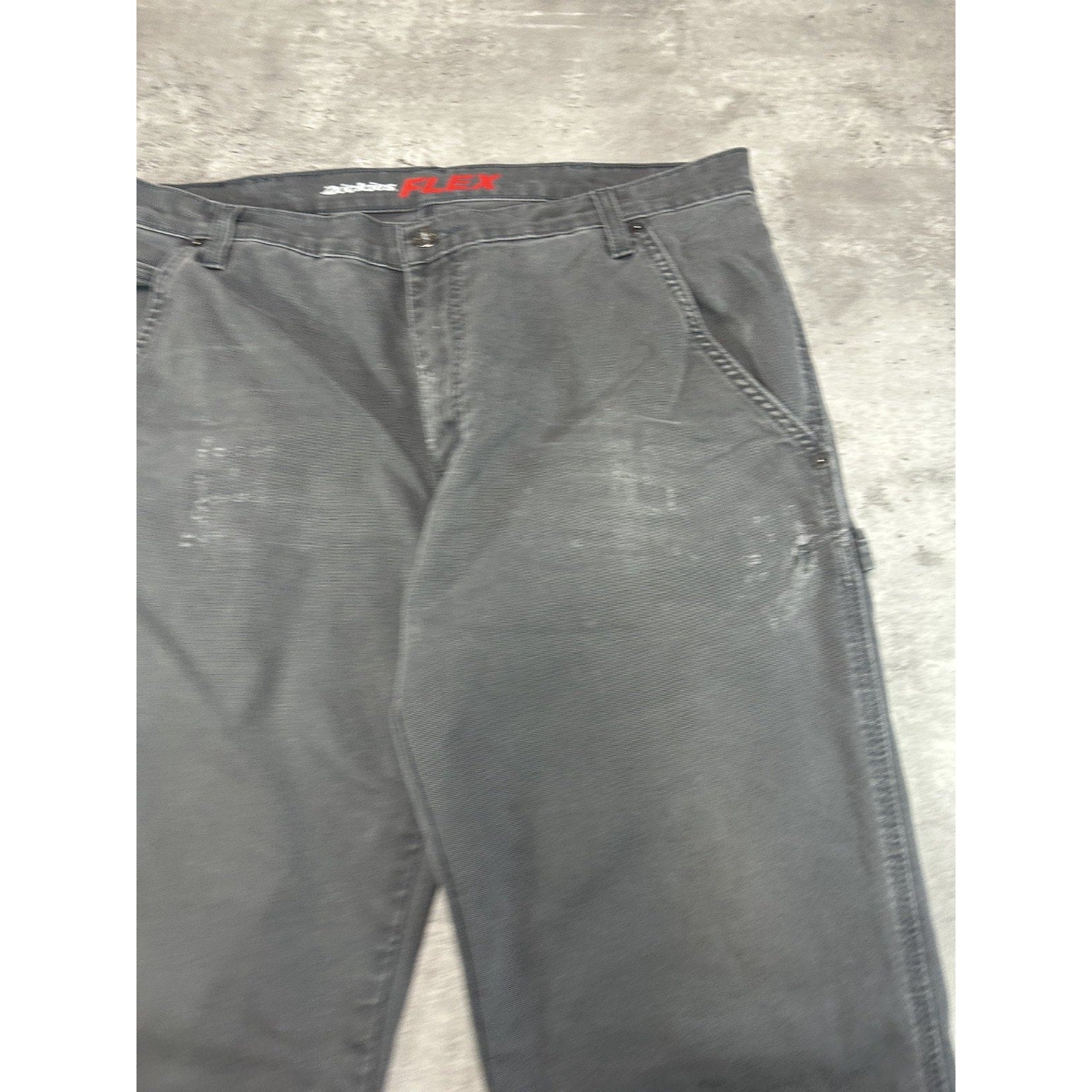 Dickies Flex Canvas Workwear Carpenter Pants Size 37 Gray