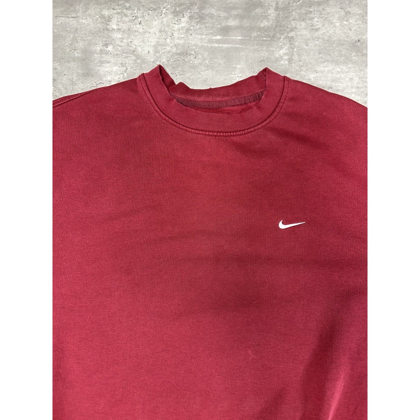 Vintage 2000s Nike Embroidered Mini Swoosh Crewneck Sweatshirt Size XL Maroon