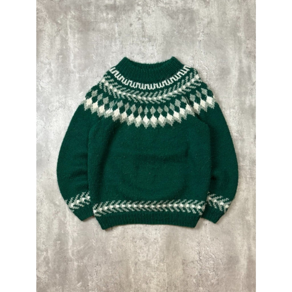 Vintage Heavyweight Geometric Striped Pullover Ribbed Sweater Size XL