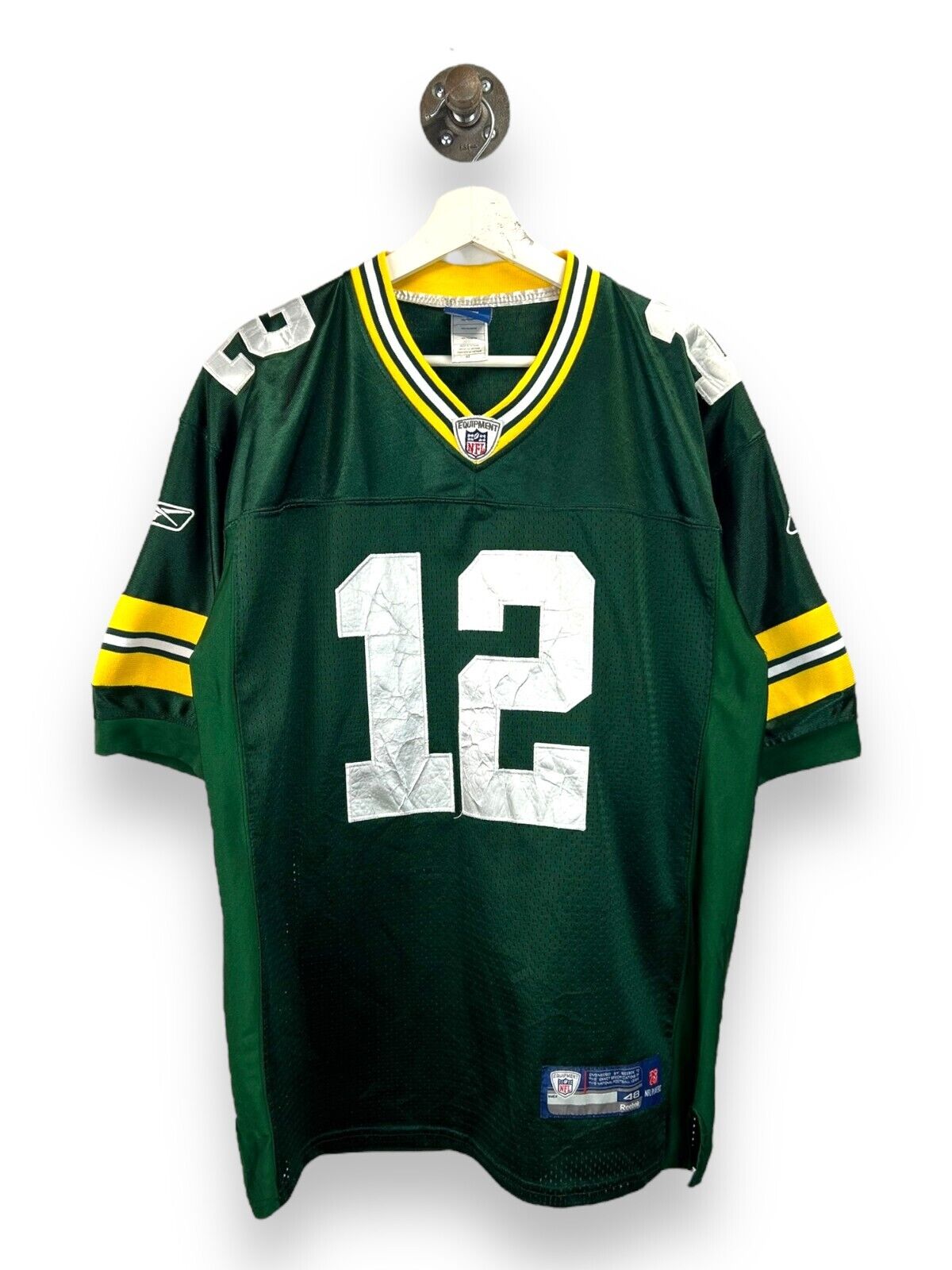 Vintage Aaron Rodgers #12 Green Bay Packers NFL Stitched Reebok Jersey Sz 48 L