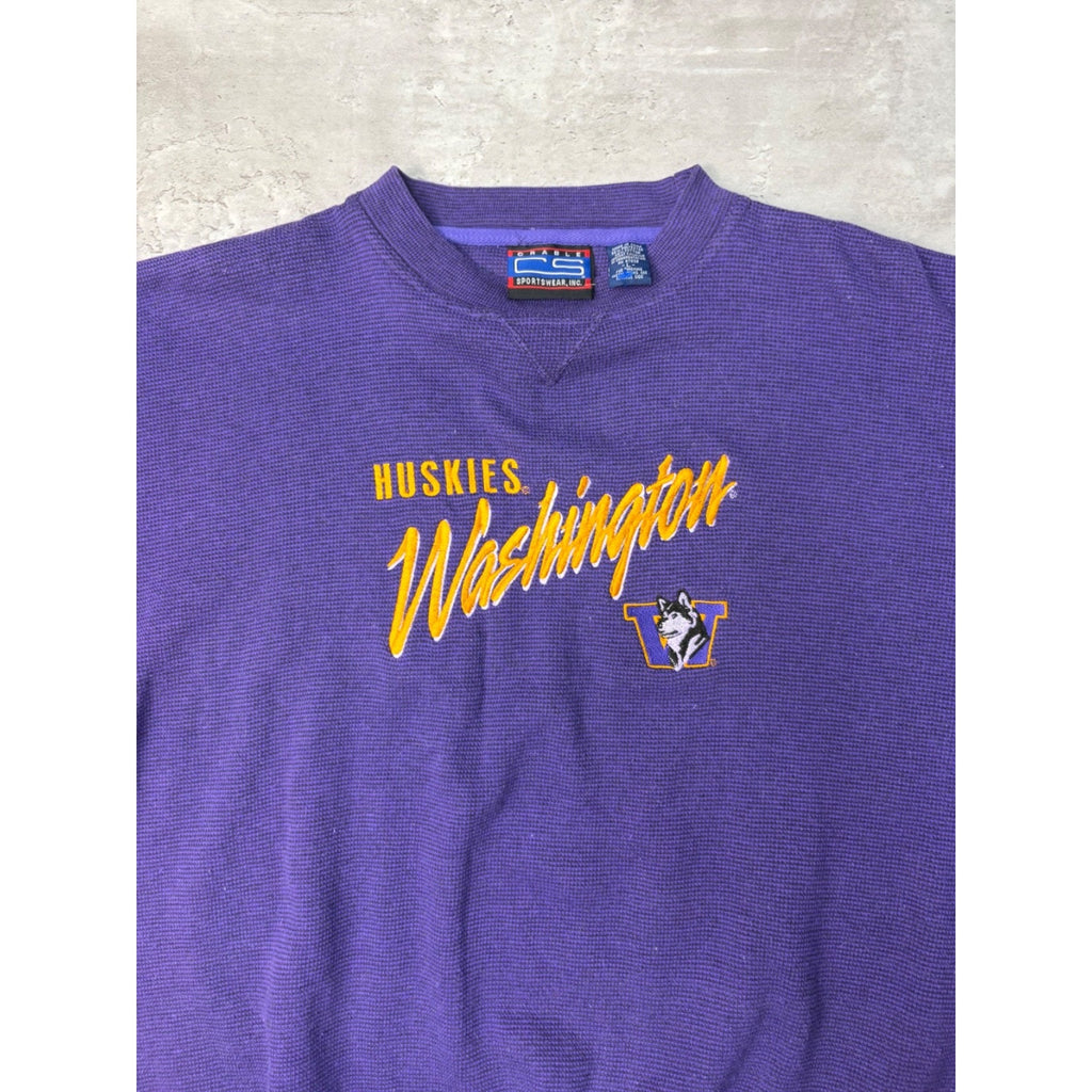 Vintage Washington Huskies NCAA Embroidered Crewneck Sweatshirt Size Large