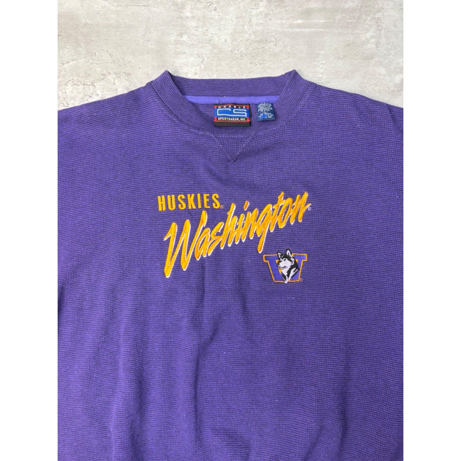 Vintage Washington Huskies NCAA Embroidered Crewneck Sweatshirt Size Large
