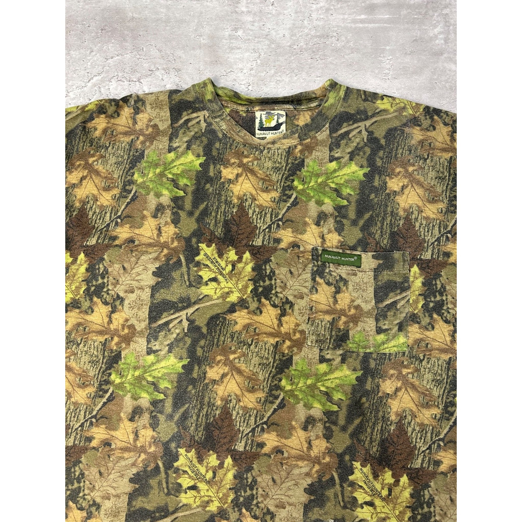 Vintage Nunavut Hunter Tree Camo Hunting Long Sleeve T-Shirt Size Large
