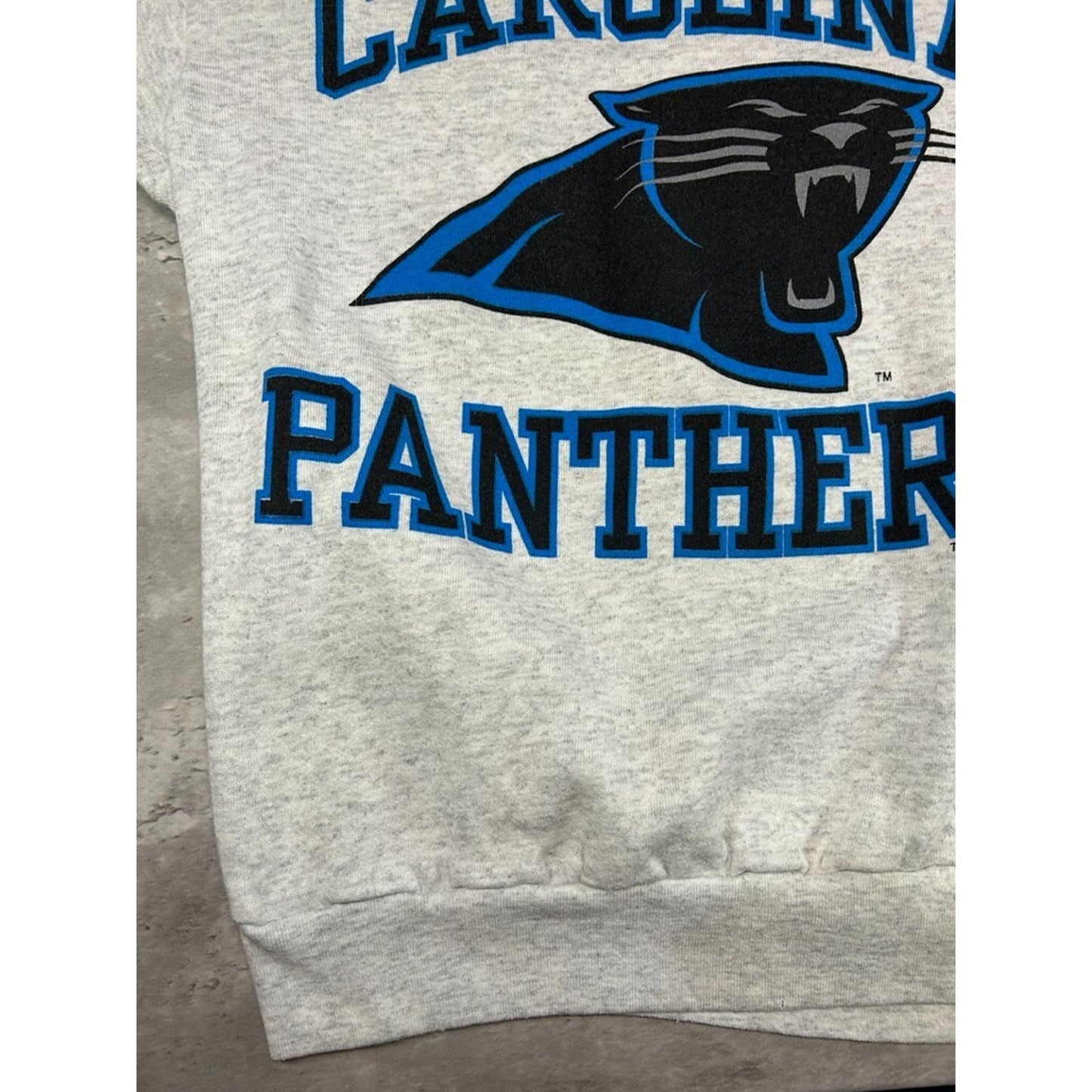 Vintage 90s Carolina Panthers NFL Big Graphic Spellout Sweatshirt Size Large