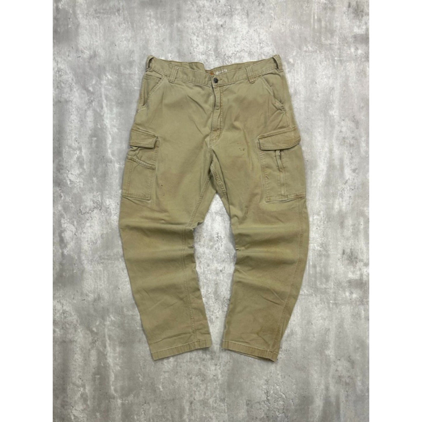 Carhartt Relaxed Fit Canvas Workwear Cargo Pants Size 38 Beige