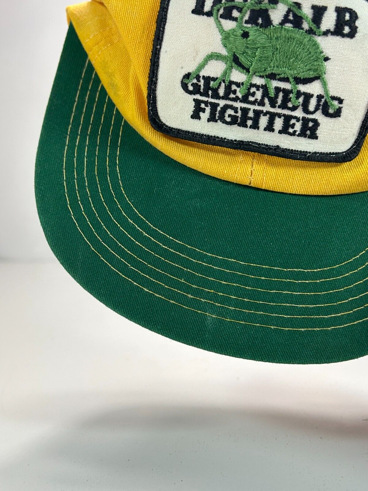 Vintage 80s Dekalb Green Bug Fighter Embroidered Patch Snapback Hat OSFA